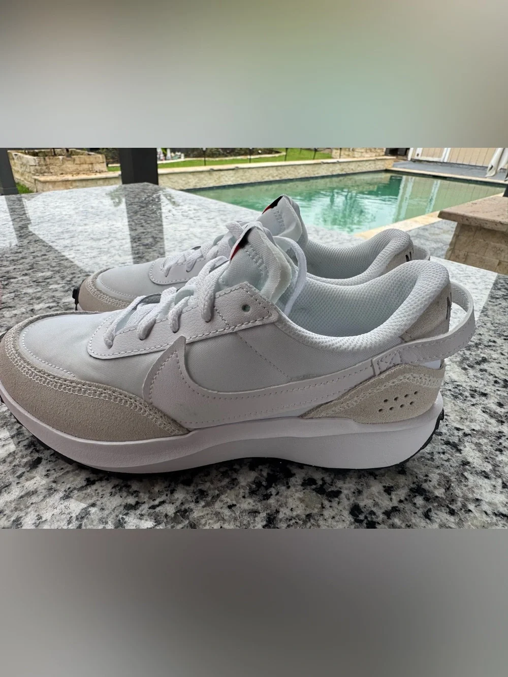 Nike White and Light Gray Low-Top Sneakers